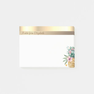 Elegant Modern Goud Bloemen Ananas Post-it® Notes