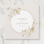 Elegant modern goud - botanische Floral Wedding Bedankjes Labels (Voorkant)