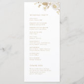 Elegant modern goud - botanische Floral Wedding Programmakaart (Achterkant)