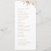 Elegant modern goud - botanische Floral Wedding Programmakaart (Achterkant)