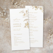 Elegant modern goud - botanische Floral Wedding Programmakaart