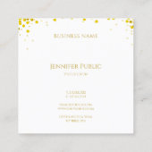 Elegant Modern Goud Confetti Hand Script Tekst Vierkante Visitekaartje (Achterkant)