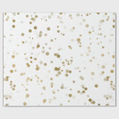 Elegant modern goud confetti polka puntpatroon cadeaupapier (Vlak)