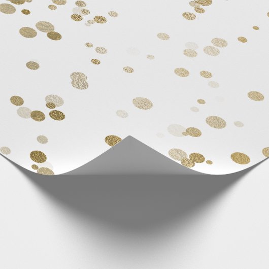 Elegant modern goud confetti polka puntpatroon cadeaupapier (Hoek)