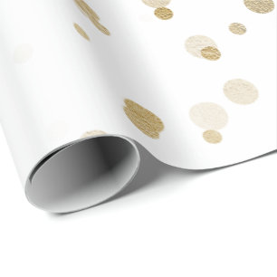 Elegant modern goud confetti polka puntpatroon cadeaupapier
