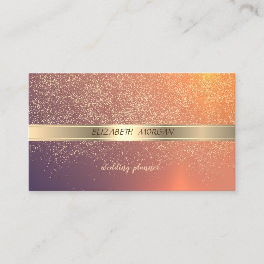 Elegant Modern Goud Confetti Visitekaartje (Voorkant)