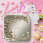 Elegant Modern Goud Decoratief Papier Bord (Feest)