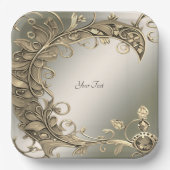 Elegant Modern Goud Decoratief Papier Bord (Voorkant)