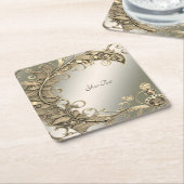 Elegant Modern Goud Decoratief Papier Onderzetter (Schuin)