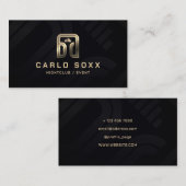 Elegant modern goud donkere logo visitekaartje (Voorkant / Achterkant)