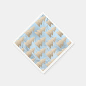 Elegant modern goud- en blauw kerstboompatroon servet (Hoek)