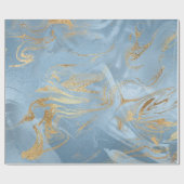 Elegant modern goud en blauw marmer cadeaupapier (Vlak)