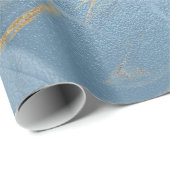 Elegant modern goud en blauw marmer cadeaupapier (Rol Hoek)