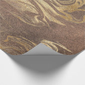 Elegant modern goud en bruine marmer cadeaupapier (Hoek)
