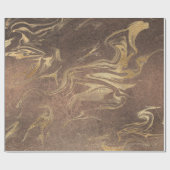 Elegant modern goud en bruine marmer cadeaupapier (Vlak)