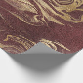 Elegant modern goud en bruine marmer cadeaupapier (Hoek)