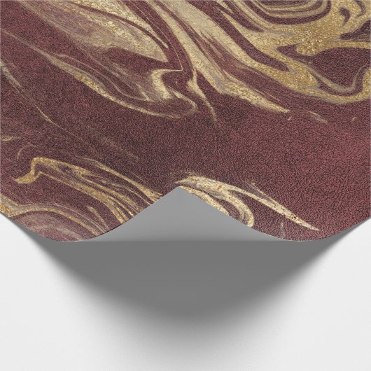 Elegant modern goud en bruine marmer cadeaupapier (Hoek)