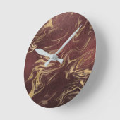 Elegant modern goud en bruine marmer ronde klok (Hoek)