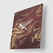 Elegant modern goud en bruine marmer vierkante klok (Hoek)