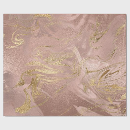 Elegant modern goud en gouden marmer van roos cadeaupapier (Vlak)