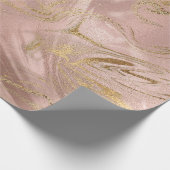 Elegant modern goud en gouden marmer van roos cadeaupapier (Hoek)
