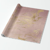 Elegant modern goud en gouden marmer van roos cadeaupapier (Uitgerold)
