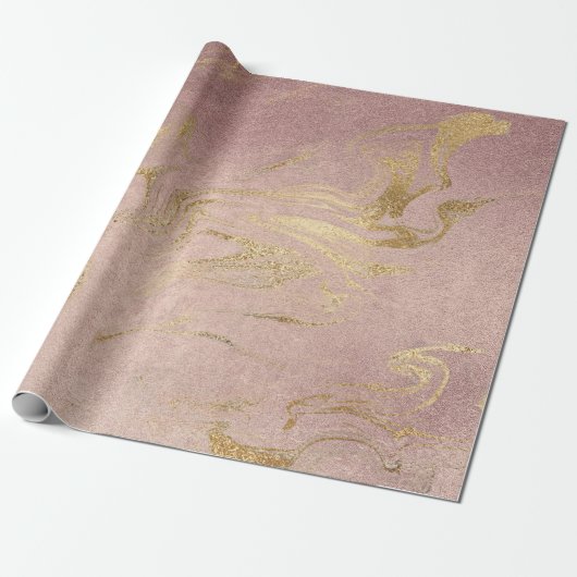 Elegant modern goud en gouden marmer van roos cadeaupapier (Uitgerold)