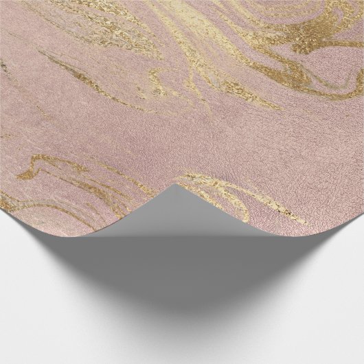 Elegant modern goud en gouden marmer van roos cadeaupapier (Hoek)