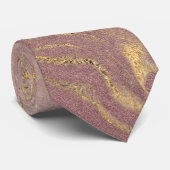 Elegant modern goud en gouden marmer van roos stropdas (Opgerold)