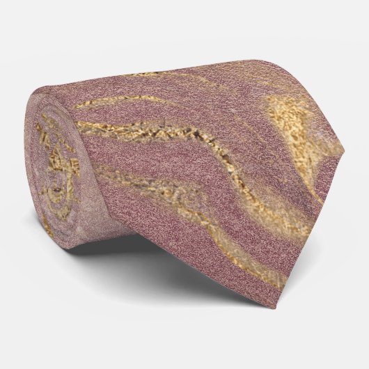 Elegant modern goud en gouden marmer van roos stropdas (Opgerold)