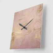 Elegant modern goud en gouden marmer van roos vierkante klok (Hoek)