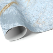 Elegant modern goud en lichtblauw marmer glitter cadeaupapier (Rol Hoek)