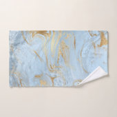 Elegant modern goud en lichtblauw marmer glitter handdoek (Handdoek)