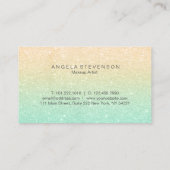 Elegant modern goud- en mint glitter make-up kunst visitekaartje (Achterkant)