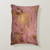 Elegant modern goud en roos goudmarmer accent kussen (Achterkant (Verticaal))