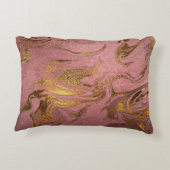 Elegant modern goud en roos goudmarmer accent kussen (Achterkant)