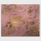 Elegant modern goud en roos goudmarmer cadeaupapier (Vlak)