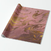 Elegant modern goud en roos goudmarmer cadeaupapier (Uitgerold)