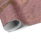 Elegant modern goud en roos goudmarmer cadeaupapier (Rol Hoek)