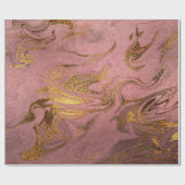 Elegant modern goud en roos goudmarmer cadeaupapier (Vlak)
