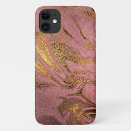 Elegant modern goud en roos goudmarmer Case-Mate iPhone case