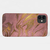 Elegant modern goud en roos goudmarmer Case-Mate iPhone case (Achterkant (horizontaal))