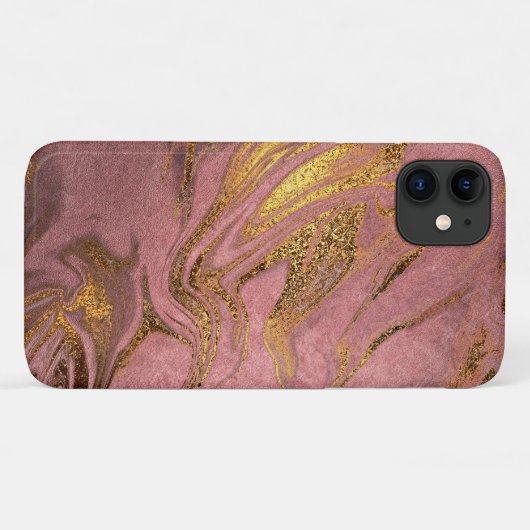 Elegant modern goud en roos goudmarmer Case-Mate iPhone case (Achterkant (horizontaal))