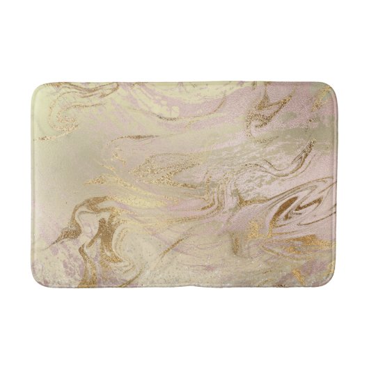 Elegant modern goud en roos goudmarmer & glitter badmat (Voorkant)