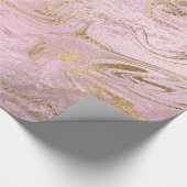 Elegant modern goud en roos goudmarmer & glitter cadeaupapier (Hoek)