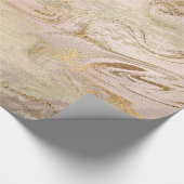 Elegant modern goud en roos goudmarmer & glitter cadeaupapier (Hoek)