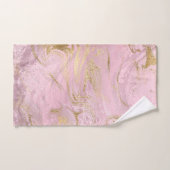 Elegant modern goud en roos goudmarmer glitter handdoek (Handdoek)