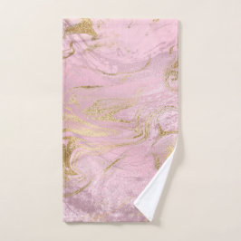 Elegant modern goud en roos goudmarmer glitter handdoek