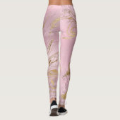 Elegant modern goud en roos goudmarmer & glitter leggings (Achterkant)