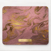 Elegant modern goud en roos goudmarmer muismat (Voorkant)